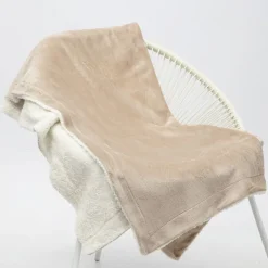 Online Plaid doux effet fausse fourrure intérieur moutonné Mixte Linge De Maison