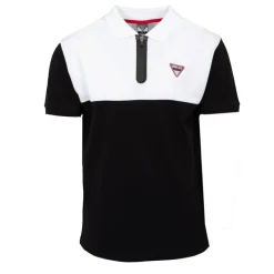 Discount Polo color block col zippé avec logo écusson Homme Homme Polo