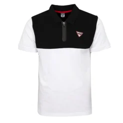 Online Polo color block col zippé avec logo écusson Homme Homme Polo