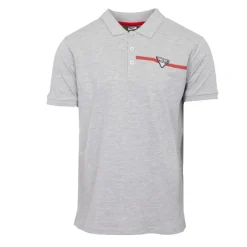 Outlet Polo coton uni tissu chiné avec bande colorée logo écusson Homme Homme Polo