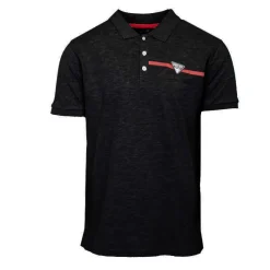 Best Polo coton uni tissu chiné avec bande colorée logo écusson Homme Homme Polo