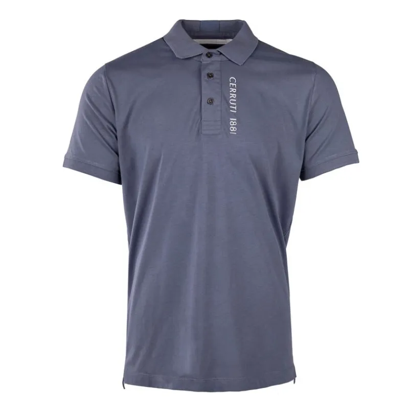 Clearance Polo en coton velino logo brodé vertical Homme Homme Polo