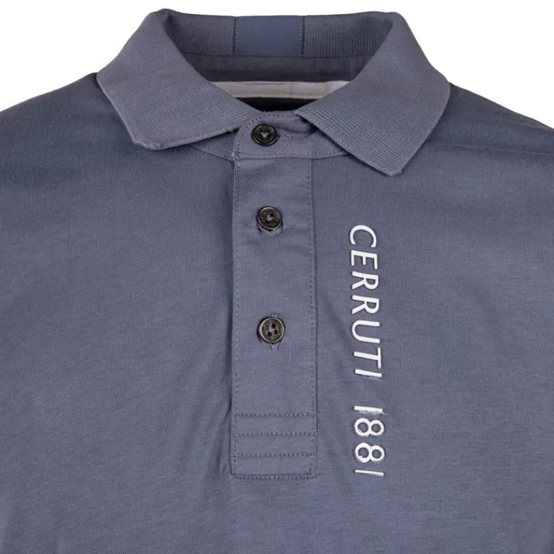 Clearance Polo en coton velino logo brodé vertical Homme Homme Polo