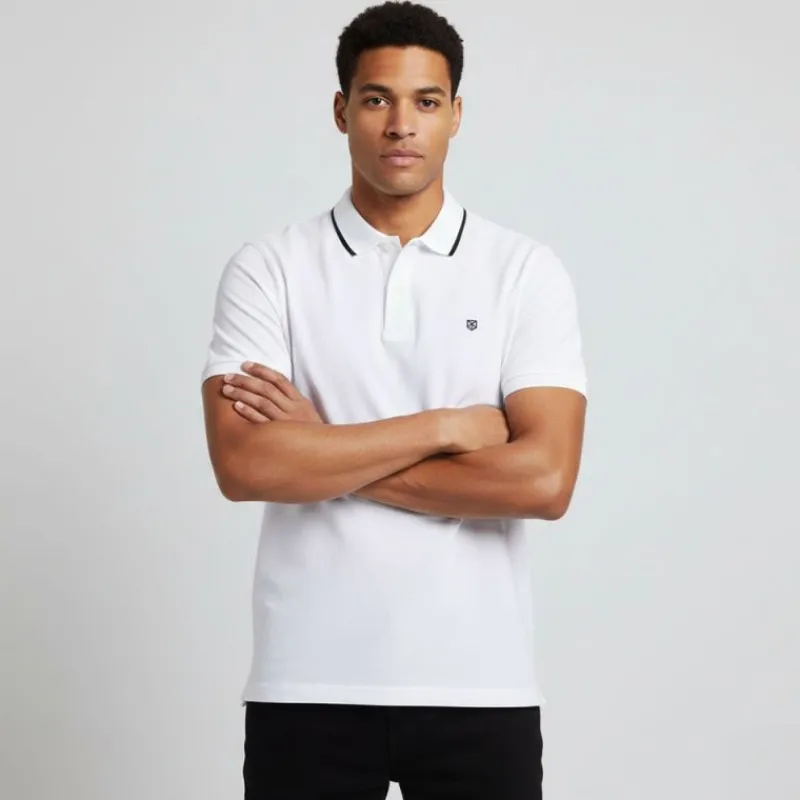 Best Polo mc bright white jwhpaulos polo ss noos 12175007 4145 Homme Homme Polo
