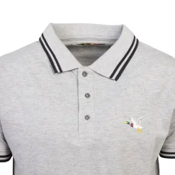 Clearance Polo sherman logo coloré brodé avec boutons argentés Homme Homme Polo