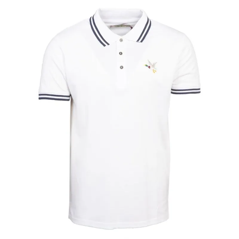 Clearance Polo sherman logo coloré brodé avec boutons argentés Homme Homme Polo