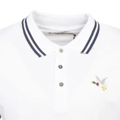 Clearance Polo sherman logo coloré brodé avec boutons argentés Homme Homme Polo
