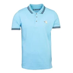 Polo sherman logo coloré brodé avec boutons argentés Homme Homme Polo