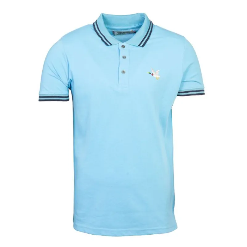 Polo sherman logo coloré brodé avec boutons argentés Homme Homme Polo
