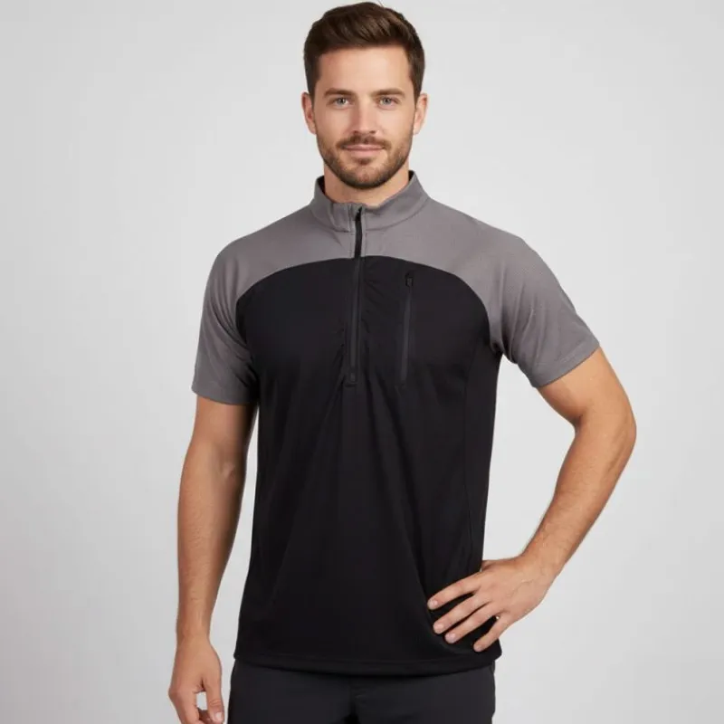 Outlet Polo technique zip bi-couleur Homme Homme Polo