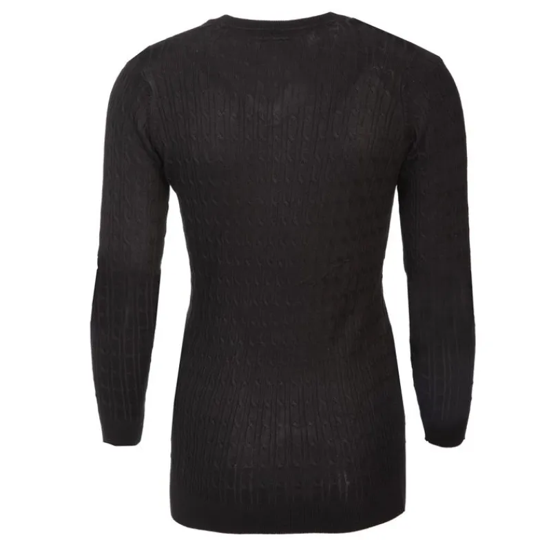 Hot Pull col v torsadé 18734 Femme Femme Pull, Gilet, Sweat