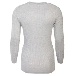 Discount Pull col v torsadé 18734 Femme Femme Pull, Gilet, Sweat