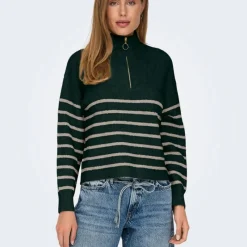 Discount Pull à rayures tokyo fermeture semi-zippée Femme Femme Pull, Gilet, Sweat