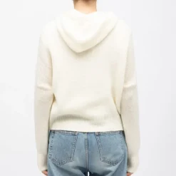 New Pull blanc écru maylie à capuche Femme Femme Pull, Gilet, Sweat