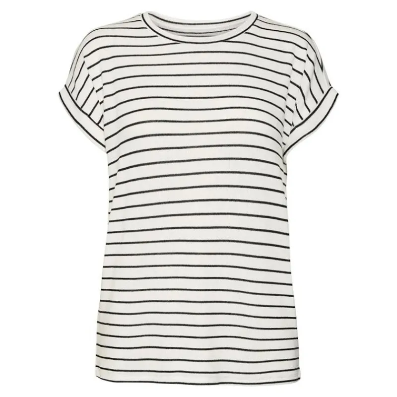 Online Pull Brianna à rayures en maille fine col rond Femme Femme Tee Shirt|Haut, Chemise