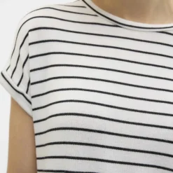 Online Pull Brianna à rayures en maille fine col rond Femme Femme Tee Shirt|Haut, Chemise