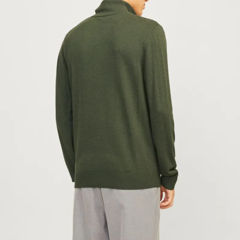 Online Pull col haut zippé tissu crocheté souple coton Homme Homme Pull, Gilet, Sweat