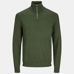 Online Pull col haut zippé tissu crocheté souple coton Homme Homme Pull, Gilet, Sweat