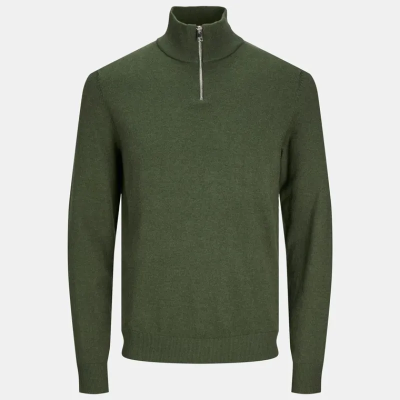 Online Pull col haut zippé tissu crocheté souple coton Homme Homme Pull, Gilet, Sweat