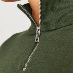 Online Pull col haut zippé tissu crocheté souple coton Homme Homme Pull, Gilet, Sweat