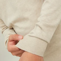 Clearance Pull col haut zippé tissu crocheté souple coton Homme Homme Pull, Gilet, Sweat