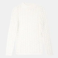 Pull col montant blanc miley maille fine Femme Femme Pull, Gilet, Sweat