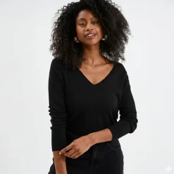 New Pull col v 18680 Femme Femme Pull, Gilet, Sweat