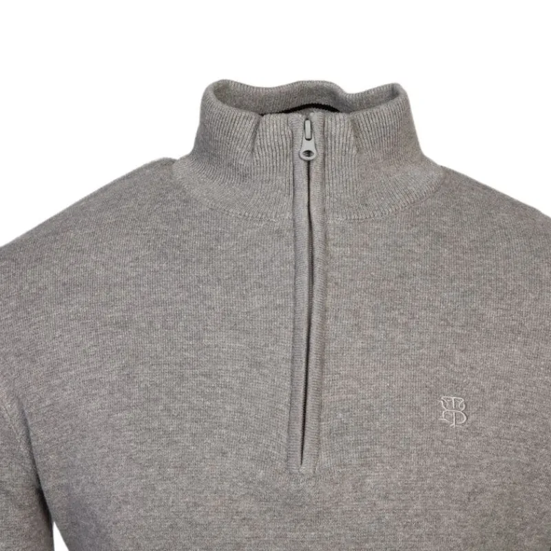 New Pull col zippé coton ajusté Homme Homme Pull, Gilet, Sweat