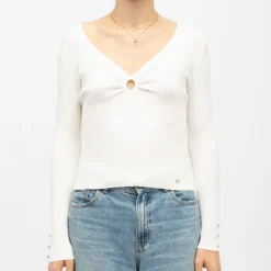 Pull décolleté V moza en maille fine Femme Femme Pull, Gilet, Sweat