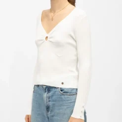 Pull décolleté V moza en maille fine Femme Femme Pull, Gilet, Sweat