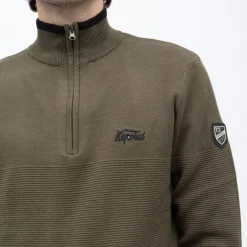 Outlet Pull demi zip col montant edmond Homme Homme Pull, Gilet, Sweat