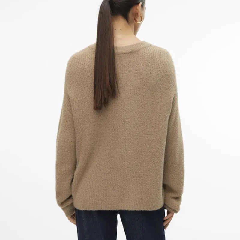 Best Pull en maille puff col rond Femme Femme Pull, Gilet, Sweat