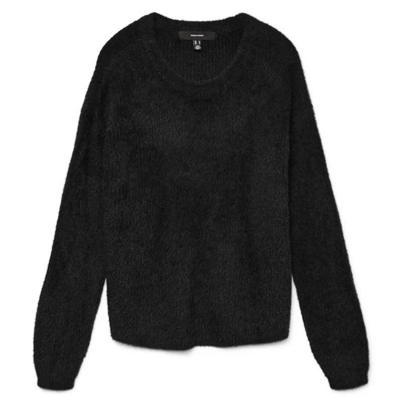 Clearance Pull en maille puff col rond Femme Femme Pull, Gilet, Sweat