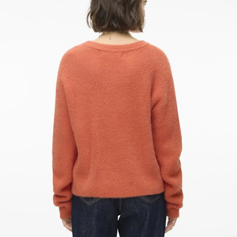 New Pull en maille puff col rond Femme Femme Pull, Gilet, Sweat