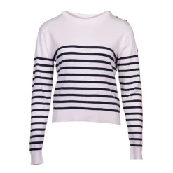 Outlet Pull femme raye bouton epaule rakel Femme Femme Pull, Gilet, Sweat