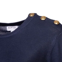 Clearance Pull femme raye bouton epaule rakel Femme Femme Pull, Gilet, Sweat