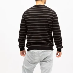 New Pull fin col rond à rayures Homme Homme Pull, Gilet, Sweat