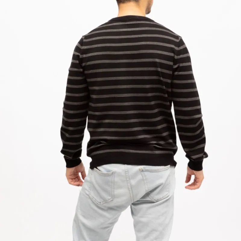 New Pull fin col rond à rayures Homme Homme Pull, Gilet, Sweat