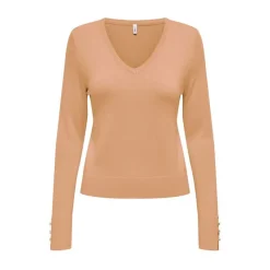 Sale Pull fin col V manches longues boutons Minna Femme Femme Pull, Gilet, Sweat