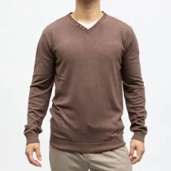 Online Pull fin en maille col v à boutons Homme Homme Pull, Gilet, Sweat