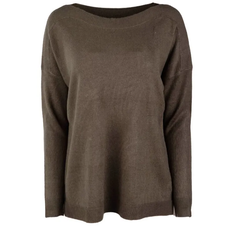 Outlet Pull Lamalia manches longues et encolure bateau Femme Femme Pull, Gilet, Sweat