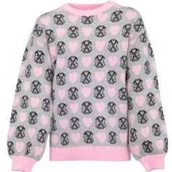 Pull maille avec coeurs Fille Enfant Sweat, Pull, Gilet