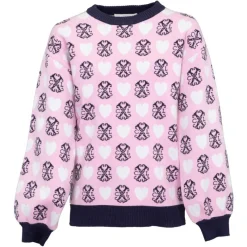 Outlet Pull maille avec coeurs Fille Enfant Sweat, Pull, Gilet