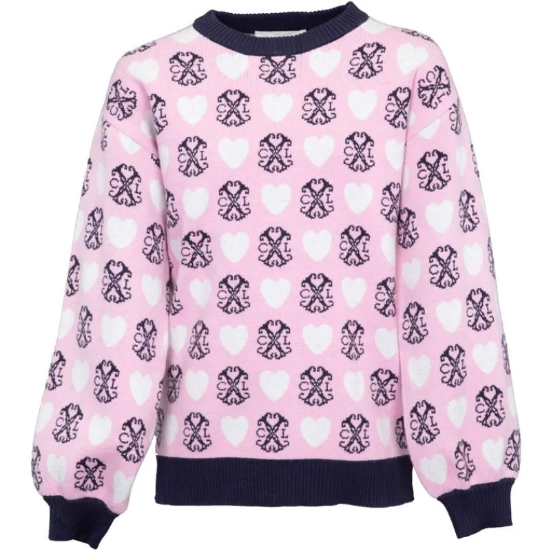 Outlet Pull maille avec coeurs Fille Enfant Sweat, Pull, Gilet