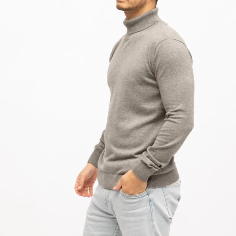 Clearance Pull maille fine chinée col roulé Homme Homme Pull, Gilet, Sweat