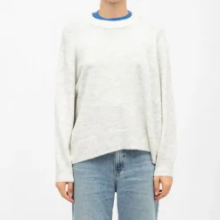 Pull maille gris chiné col rond mareen Femme Femme Pull, Gilet, Sweat