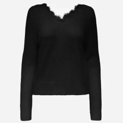 Pull maille piumo col v à dentelle Femme Femme Pull, Gilet, Sweat