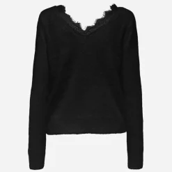 Pull maille piumo col v à dentelle Femme Femme Pull, Gilet, Sweat