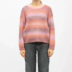 Clearance Pull maille tricotée col rond passoa multicolor manches longues Femme Femme Pull, Gilet, Sweat