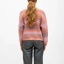 Clearance Pull maille tricotée col rond passoa multicolor manches longues Femme Femme Pull, Gilet, Sweat